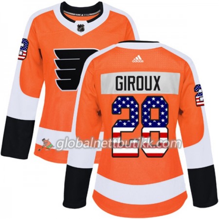Philadelphia Flyers Hockeydrakt Claude Giroux 28 2017-2018 USA Flag Fashion Orange Adidas Authentic - Dame